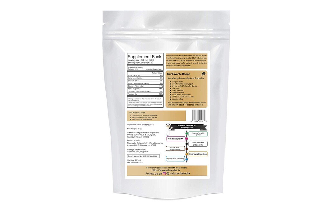 Naturevibe Botanicals Organic Quinoa Seeds    Pack  1 kilogram